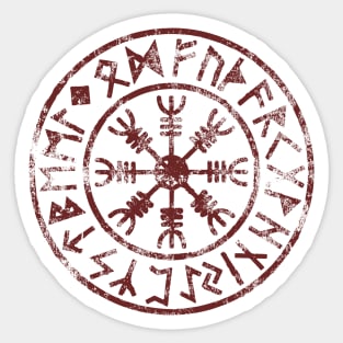 Aegishjalmur Futhark Runes Pagan Odin Mythology Sticker